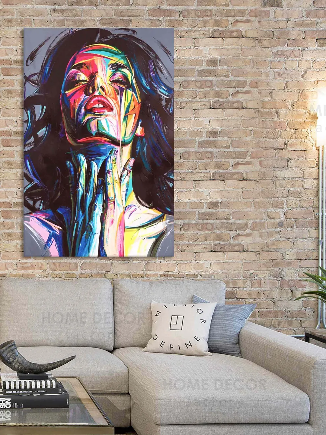 Abstract Colorful Woman Canvas Print Poster Pictures Wall Art Abstract ...