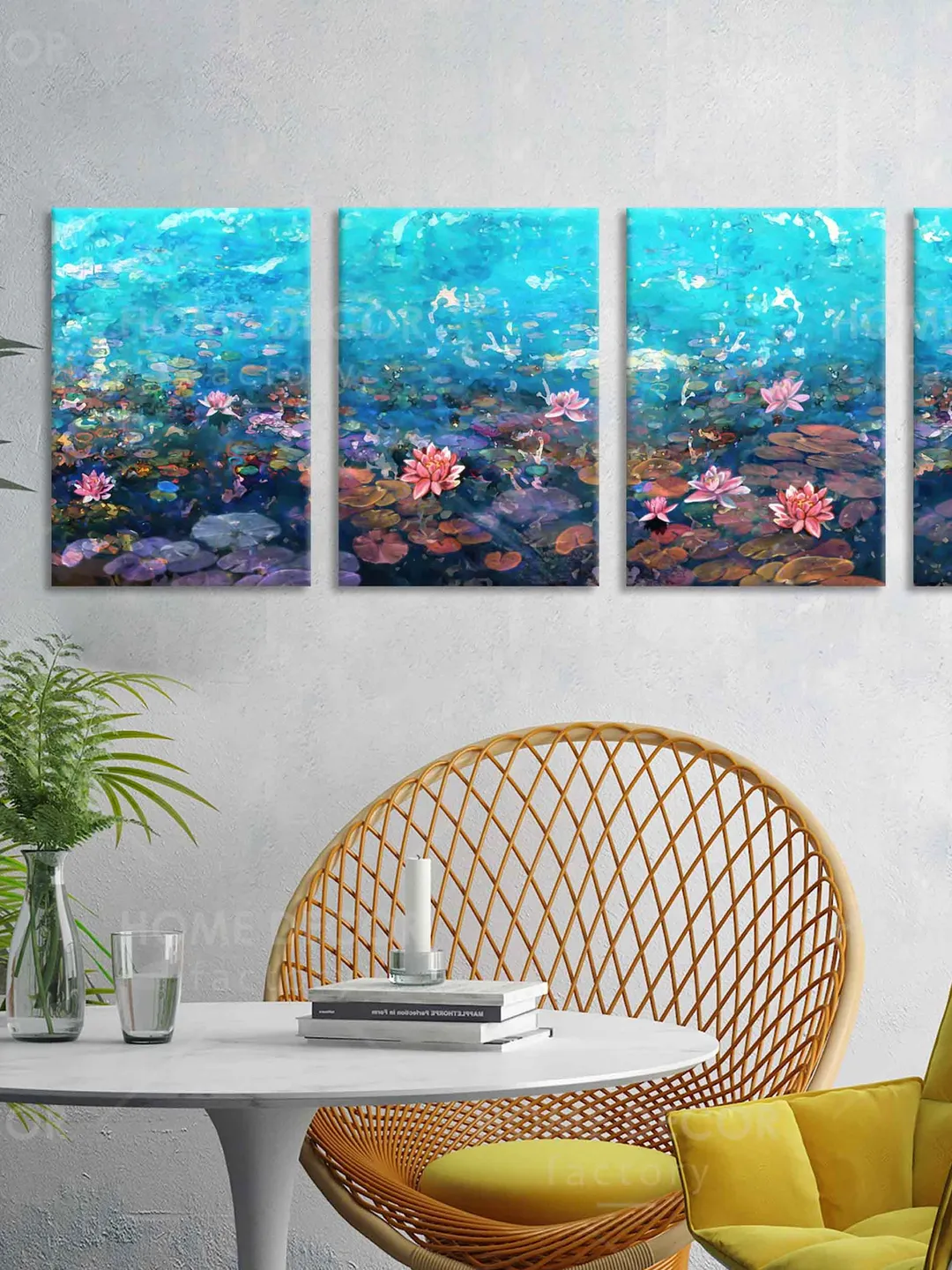 Pink lilies wall decor Water Lilies print Water Lily canvas print ...