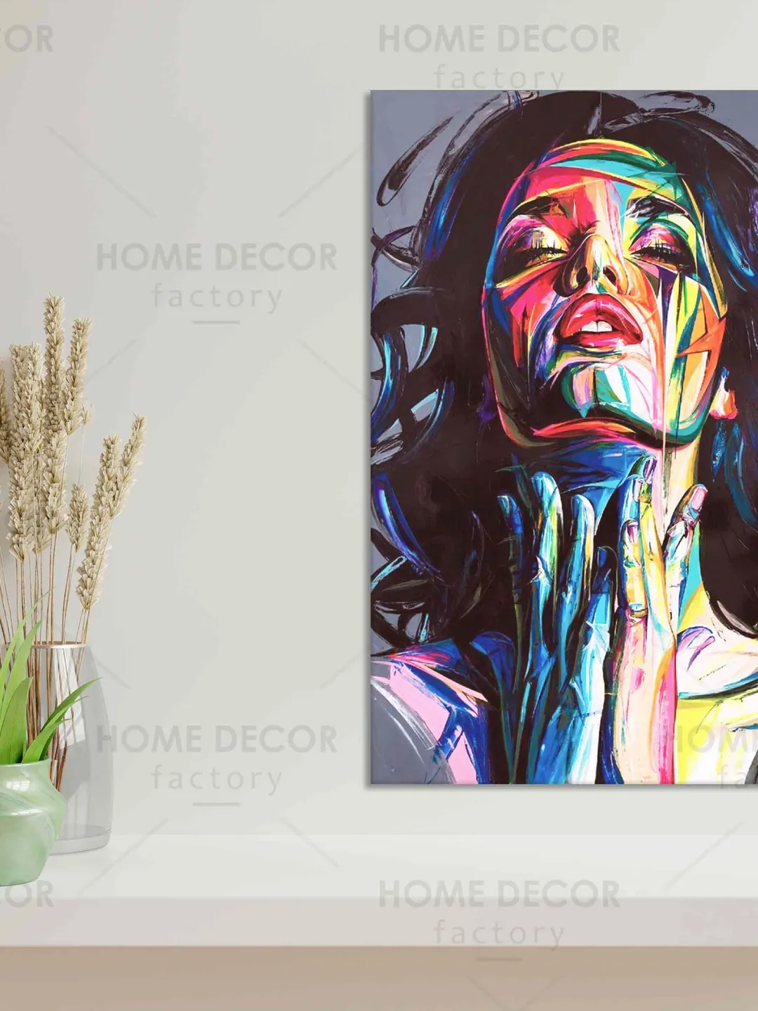Abstract Colorful Woman Canvas Print Poster Pictures Wall Art Abstract ...