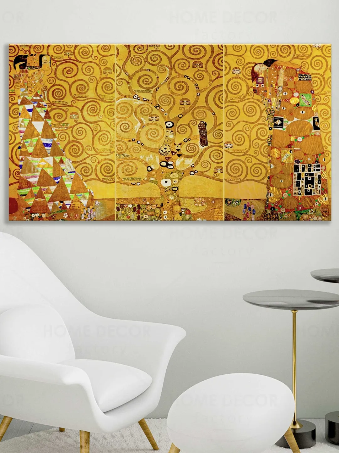 Gustav Klimt The Tree of Life Reproduction Canvas and Poster Print Wall Art Floating Frame Color Splash Canvas Print Wall Art