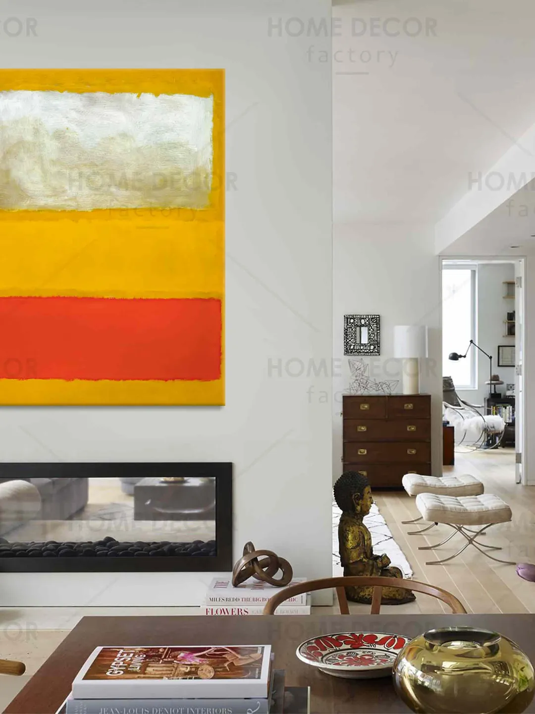 Mark Rothko Yellow Red orange white Reproduction canvas print Modern ...