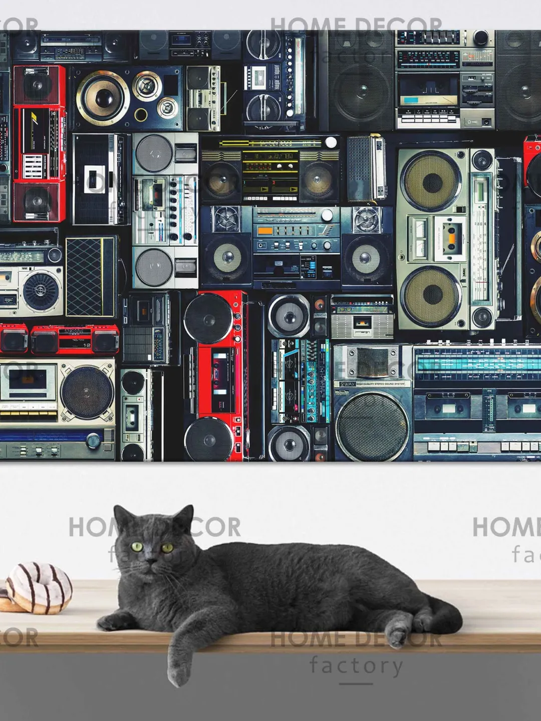 Retro boombox 80s canvas photo print Wall Art Boombox Wall Art Canvas Cassette Boombox Poster Street art decor Large Canvas Print Vintage