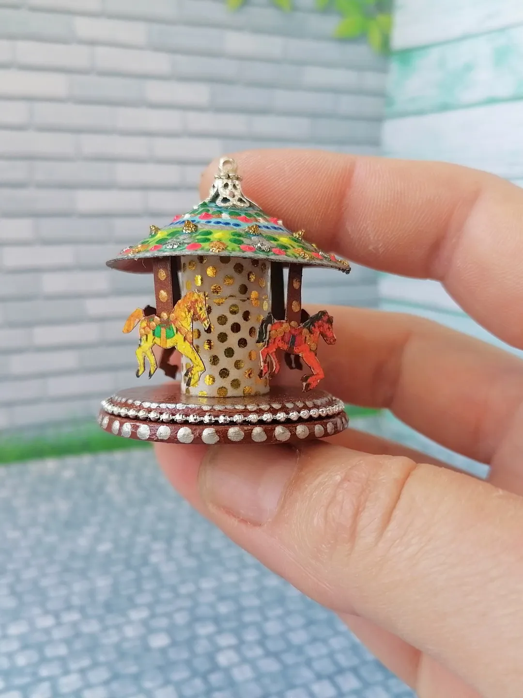 Dollhouse carousel for creating the interior of a dollhouse in scale 1:12. Dollhouse miniature. Handmade.