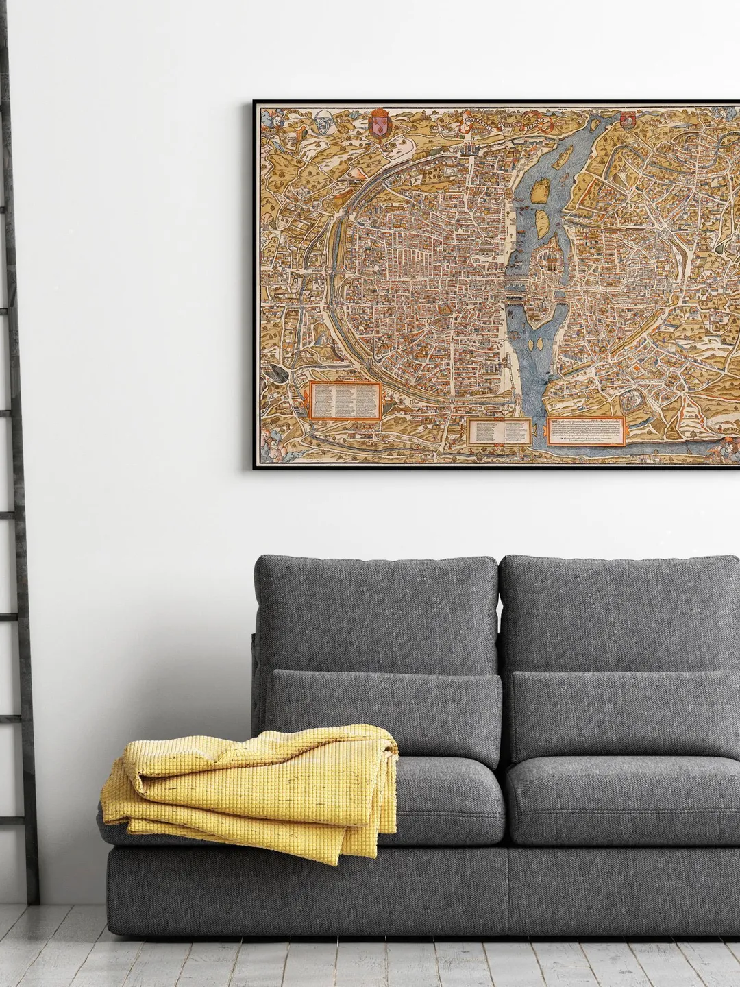 Vintage Paris Map Print | 1550 France Plan, Wall Art