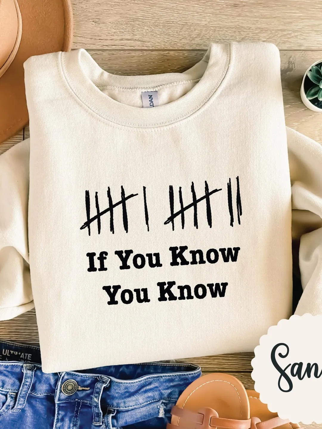 Funny Tally Marks Meme Shirt, Unisex Garment-Dyed Sweatshirt