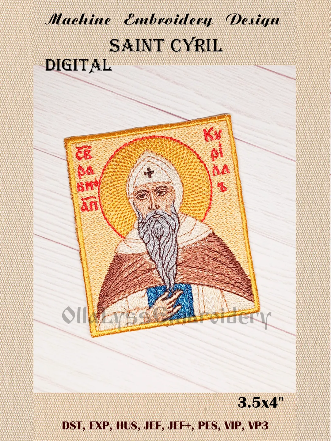Saint Cyril embroidery design
