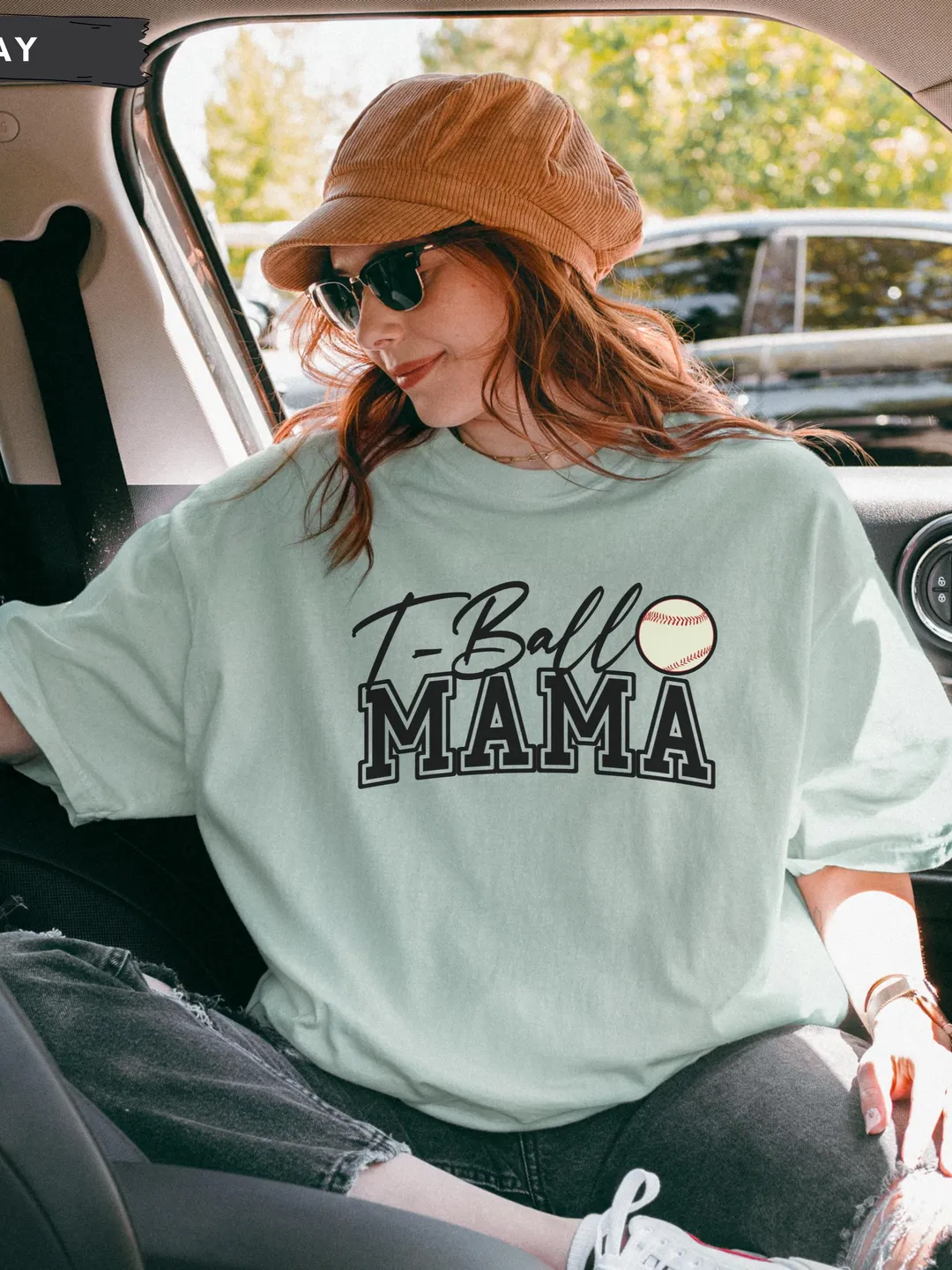 T-Ball Mama T-Shirt, Cute Teeball Mom Shirt for Little League Moms COMFORT COLORS TBall Mom Tee Kids Game Day Tshirt Gift idea for Sport Mom