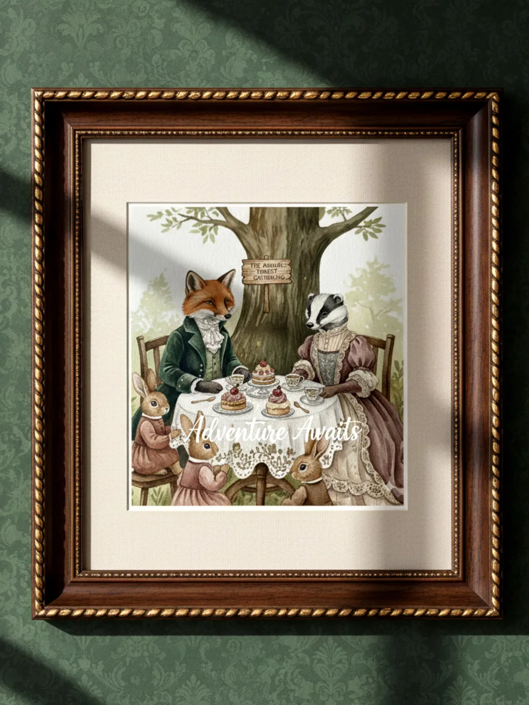 Whimsical Fox Printable Art, Folk Art Floral Decor (Digital Download)