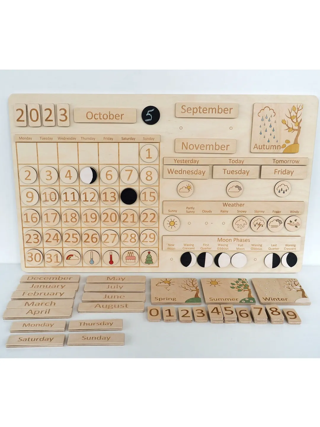 Wooden Magnetic Educational Clock Montessori material