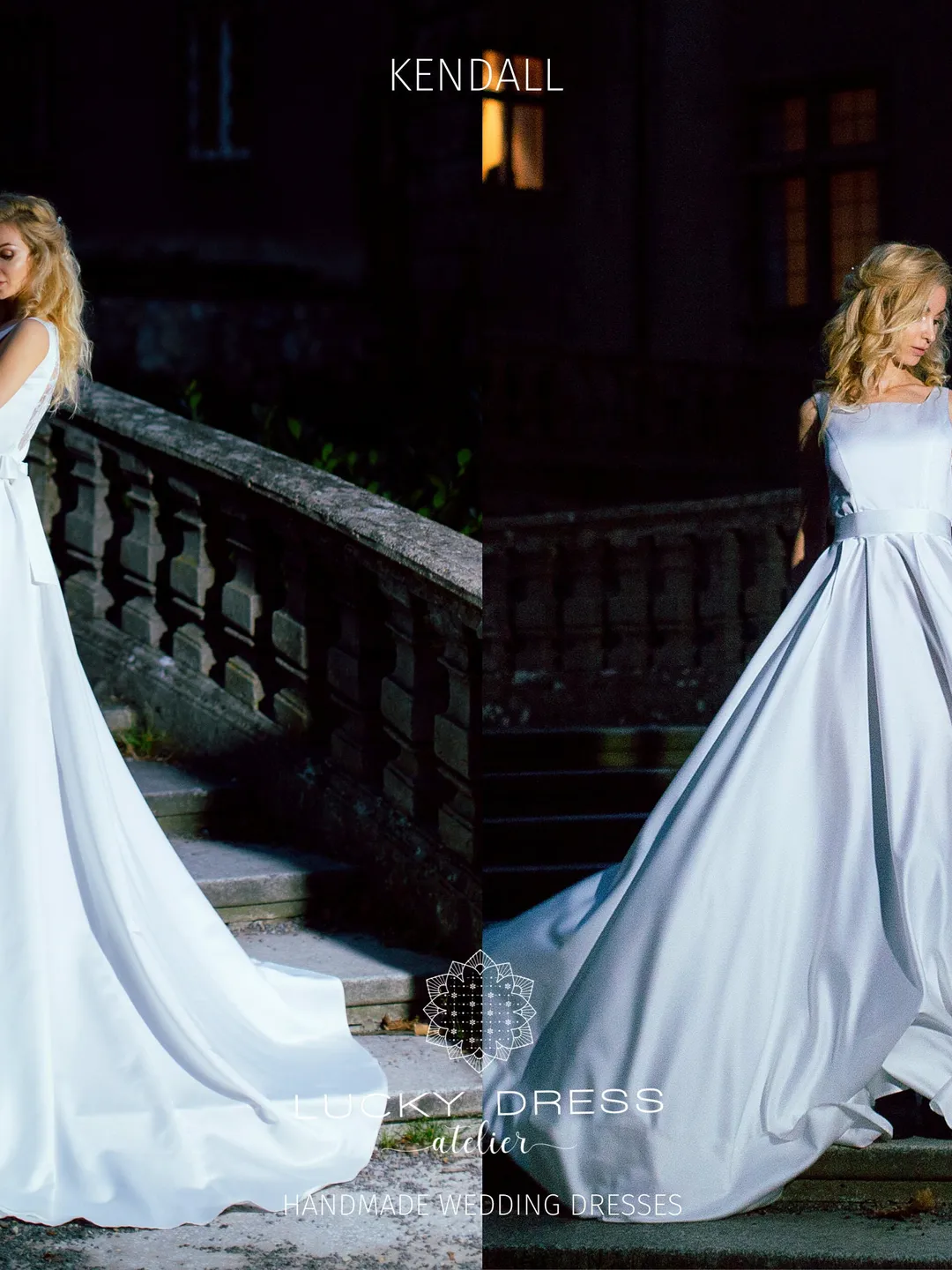 Winter wedding dress Ball gown Modest wedding dress Bridal gown A line  Satin wedding dress custom Courthouse wedding dress bespoke / Kendall