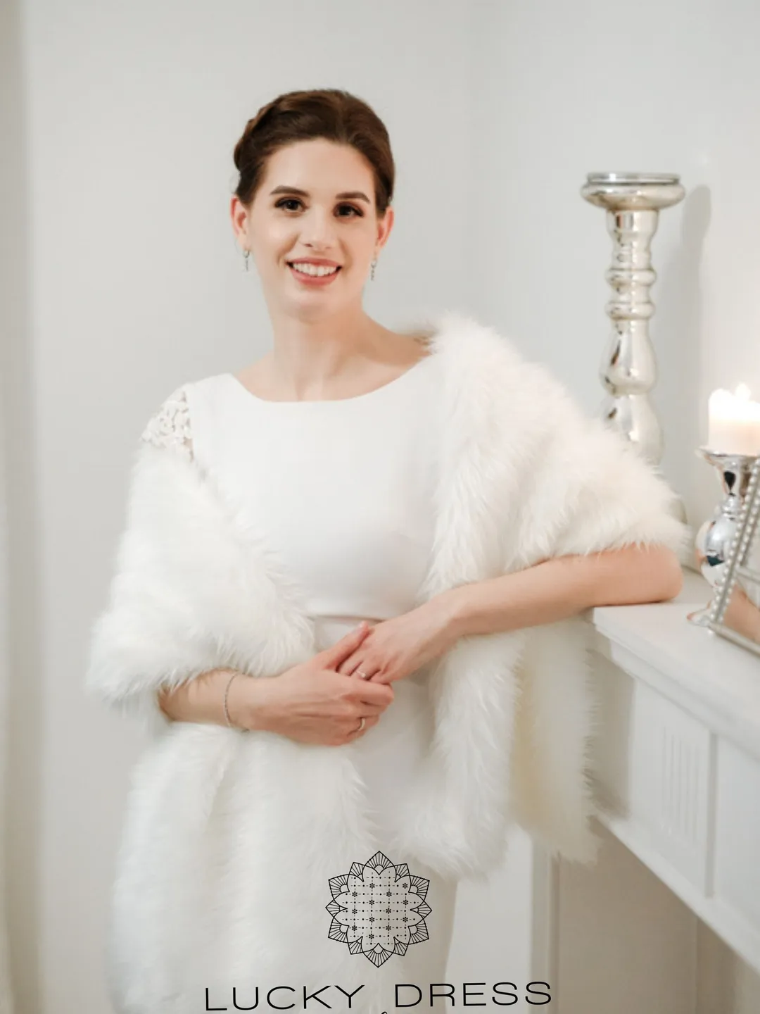 Mermaid wedding dress winter Crepe wedding dress Elopement wedding dress Custom wedding dress Short sleeve wedding dress with train /Katelyn