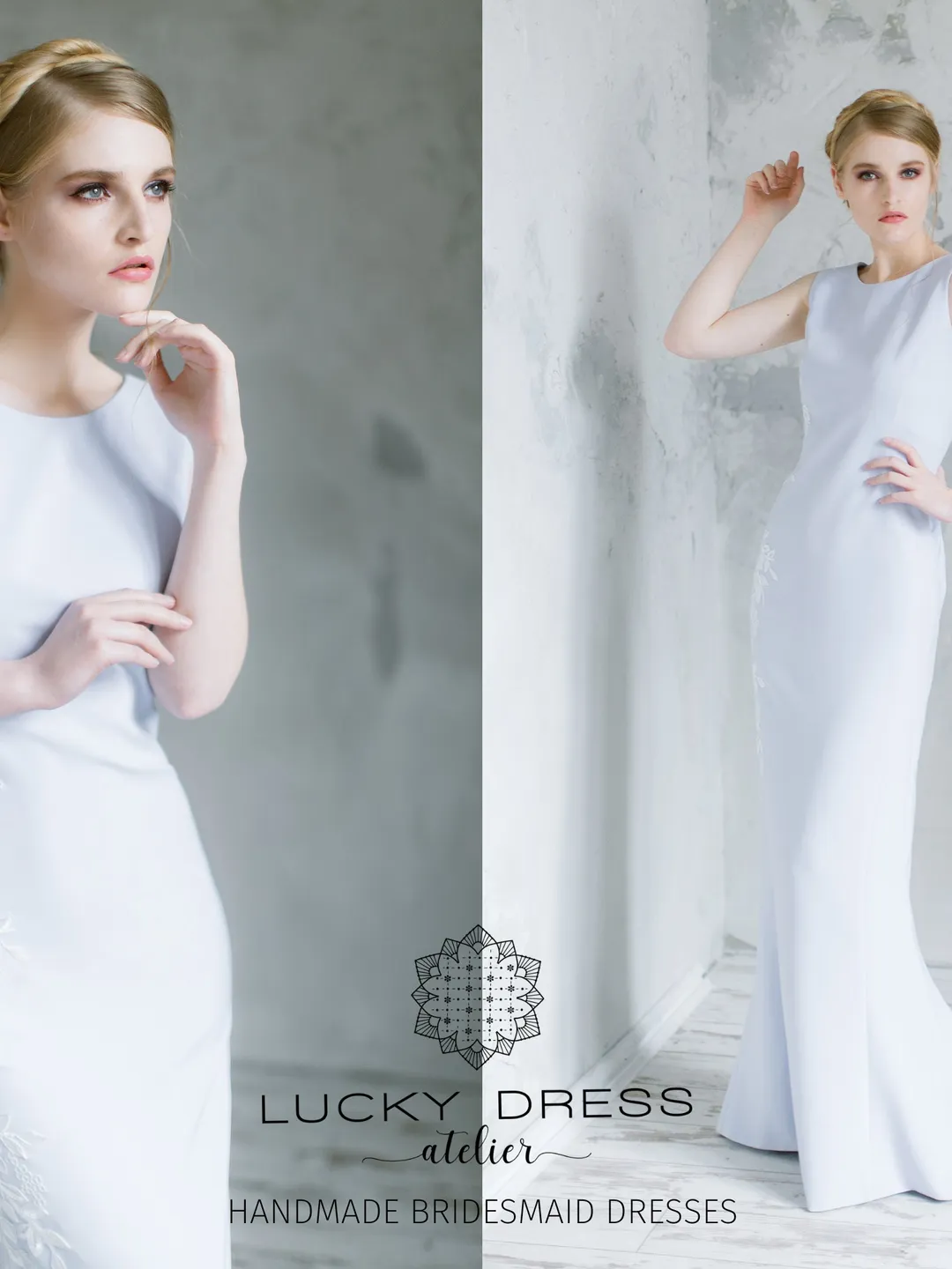 Bridesmaid dress elegant Mother of the bride dress Lilac gown mermaid Crepe dress wedding guest Sheath gown bespoke Straps gown / Floriana