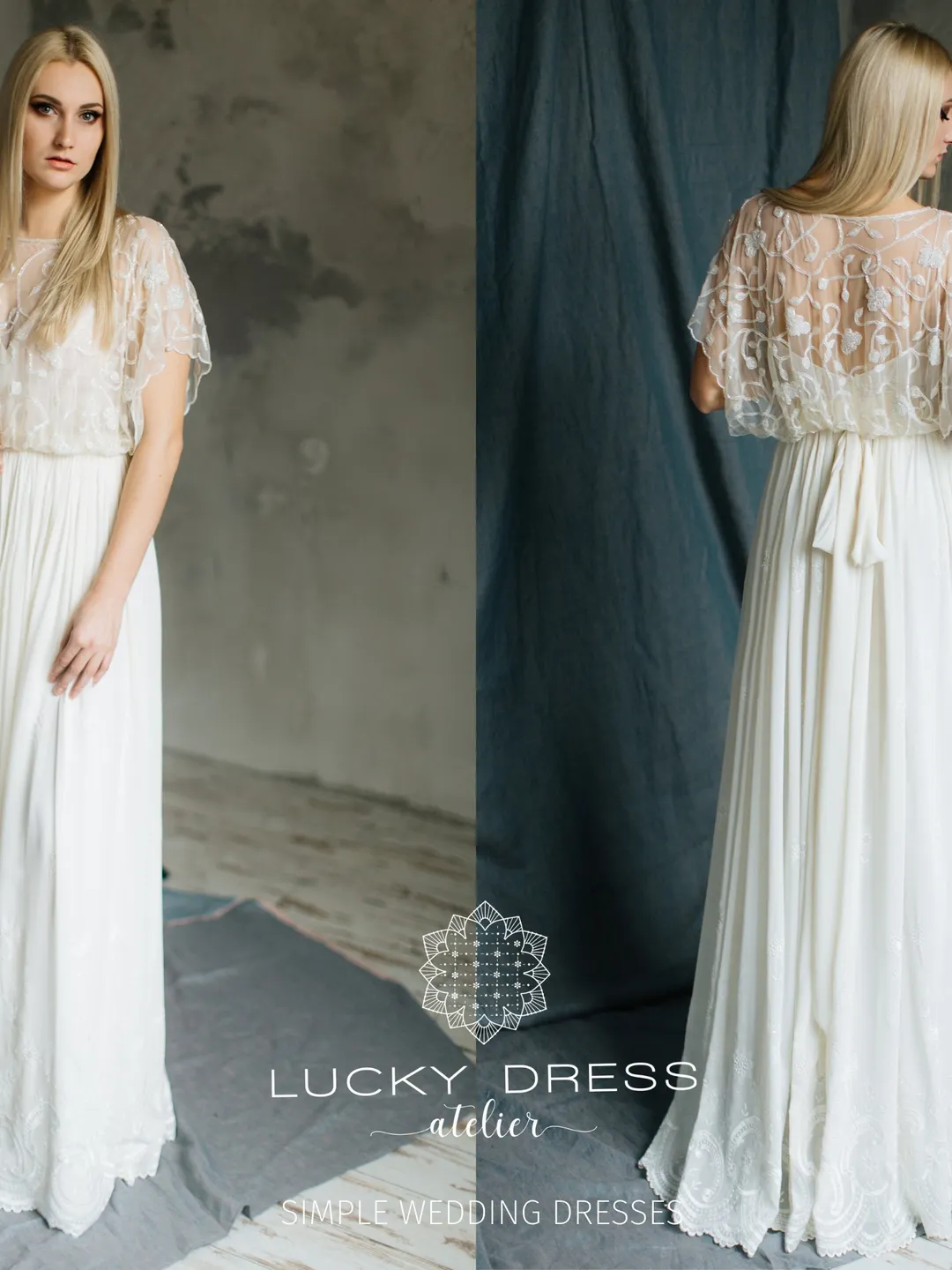 sachin and babi light blue dress Civil wedding dresses for the city hall bride  Ma Cherie Bleue