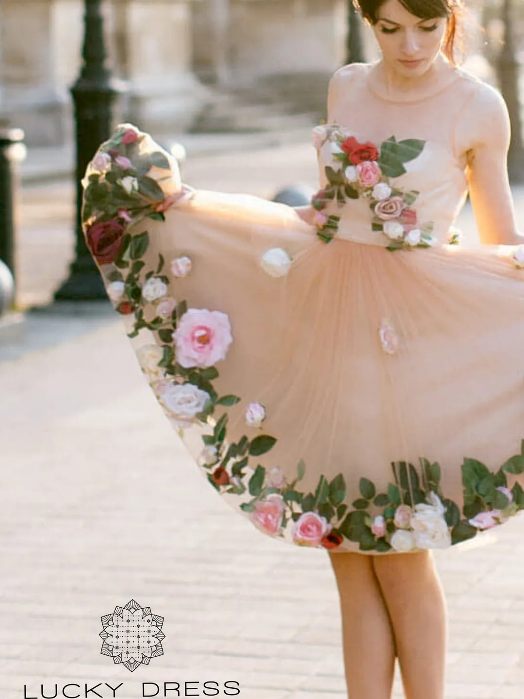 full sleeve formal dresses Sweetheart Neck Red Short 3D Floral Prom Dresses, Red Floral Short For –  morievent