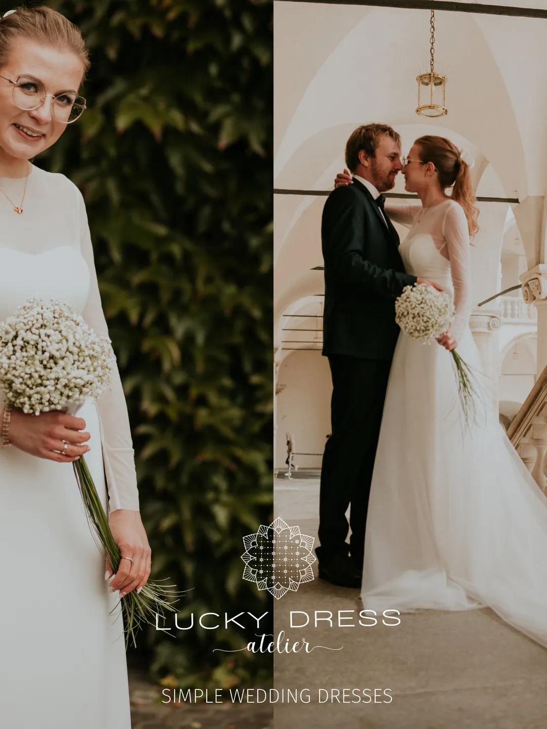 Simple wedding dress Long sleeve wedding dress Minimalist wedding dress Crepe wedding dress Courthouse wedding dress Sweetheart / Dominica