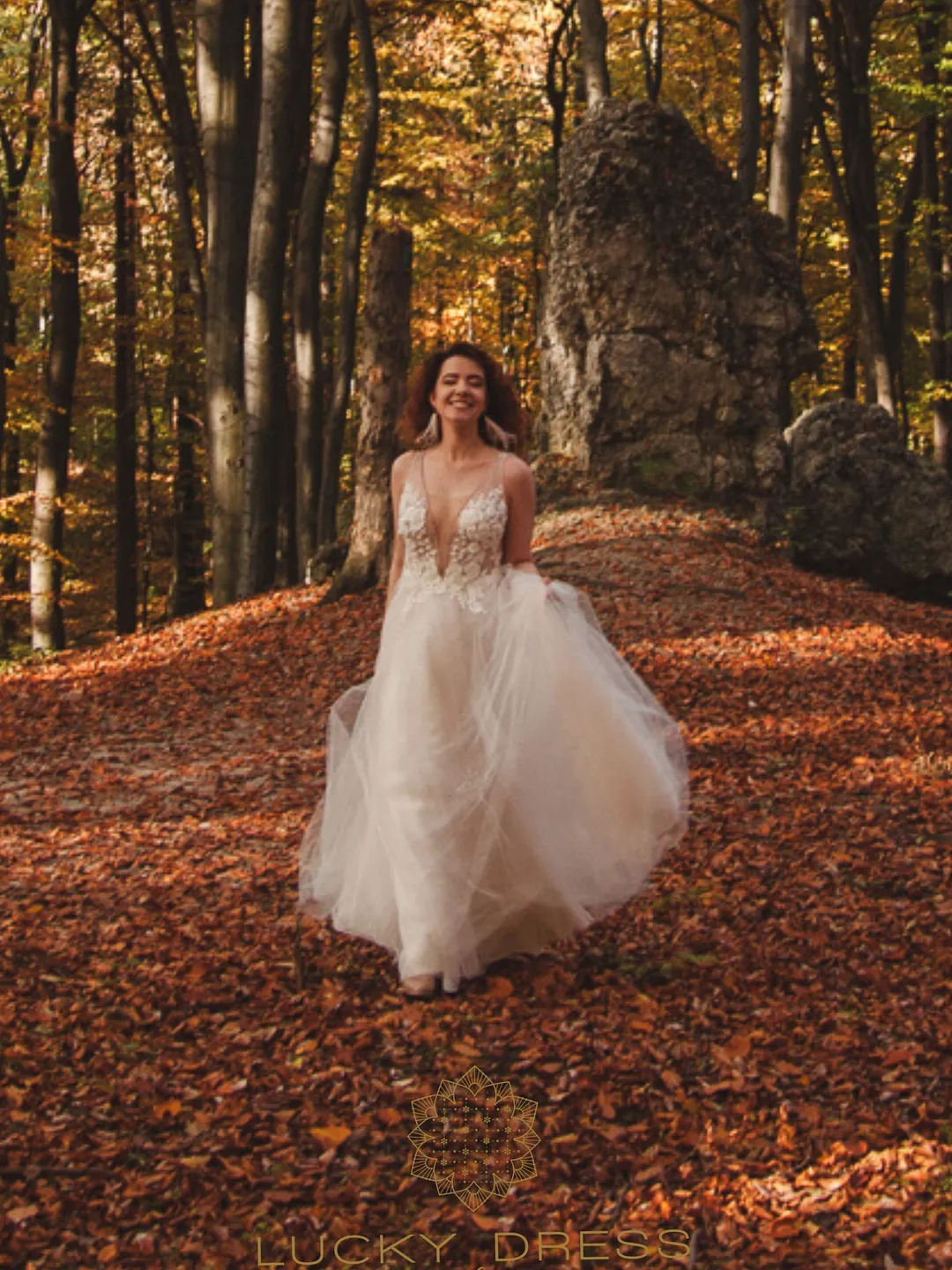 Elopement wedding dress sexy Rose gold wedding dress glitter Courthouse wedding dress floral Lace wedding dress garden / Gabriela