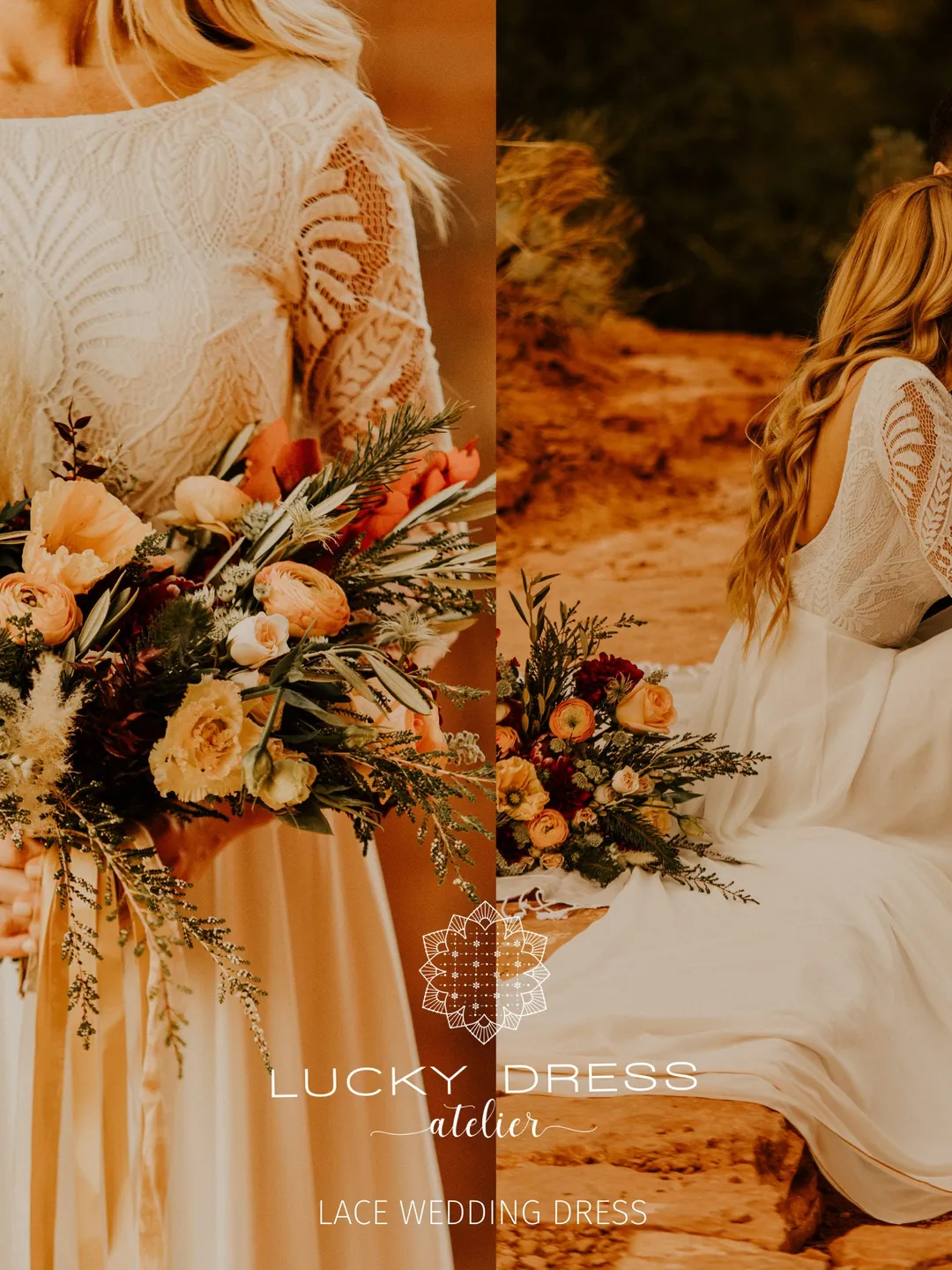 Lace wedding dress Boho wedding dress Long sleeve wedding dress Sexy wedding dress Boat neck wedding dress Flowy wedding dress Backless /Mel