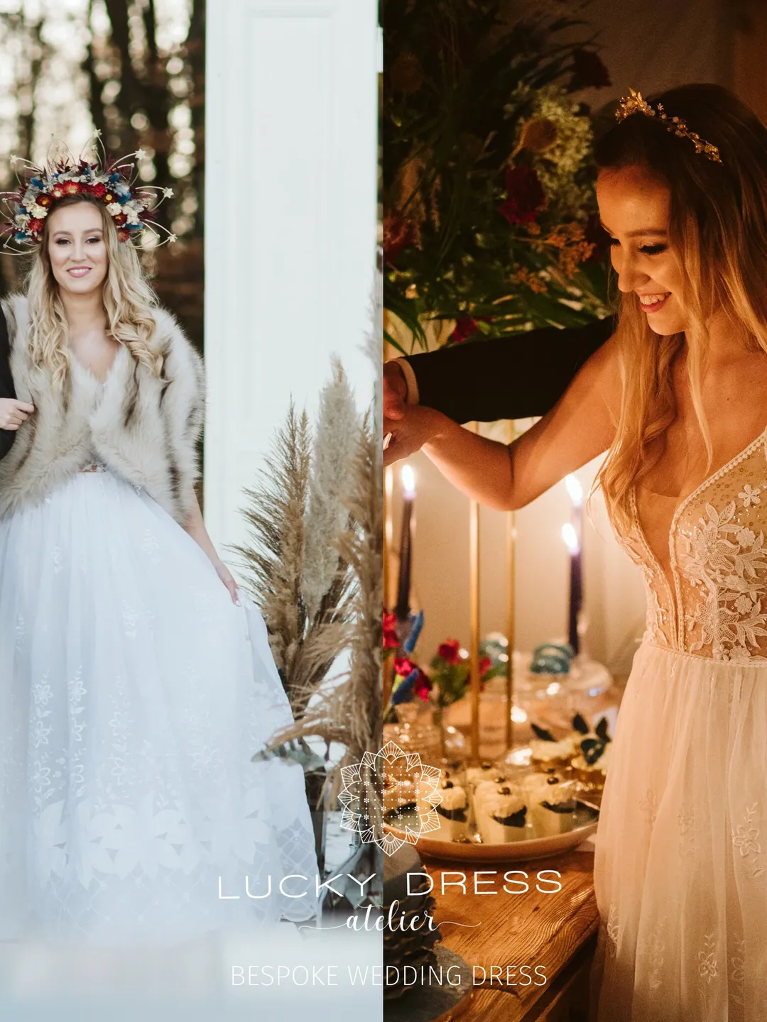 Wedding dress glitter Winter wedding dress deep V Courthouse wedding dress lace Floral wedding dress Bridal gown boho Elopement / Victoria