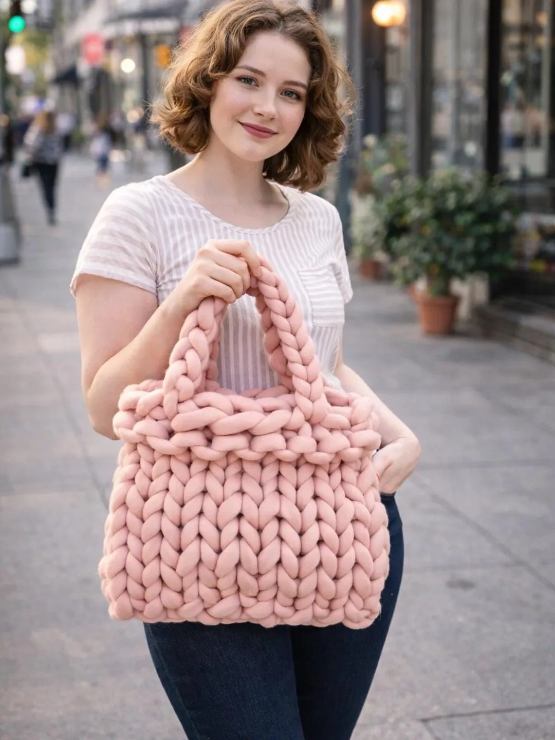 Large Knit Bag Pattern PDF – Easy Chunky Tote Knitting Pattern
