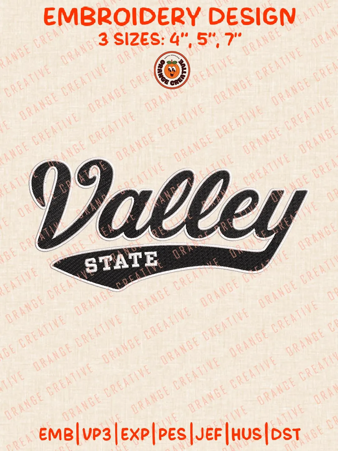 Valley State Embroidery Design, NCAA Cal State Northridge Matadors Logo Embroidery Design, Machine Embroidery Design File, 4 Sizes, Digital Download