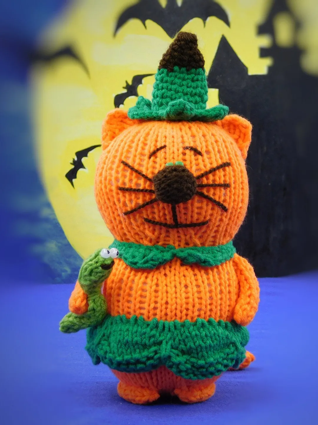 HALLOWEEN cat doll PUMPKIN cat Amigurumi HALLOWEEN gift doll halloween pumpkin gift custom halloween toy handmade halloween knitted cat doll