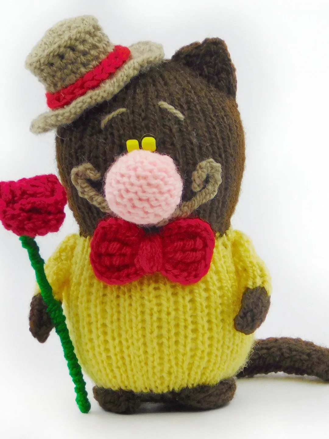 knitted cat gift for girl amigurumi toys handmade animal gift for boy custom cat toy stuffed amigurumi toys cat boy jentleman cat small toys