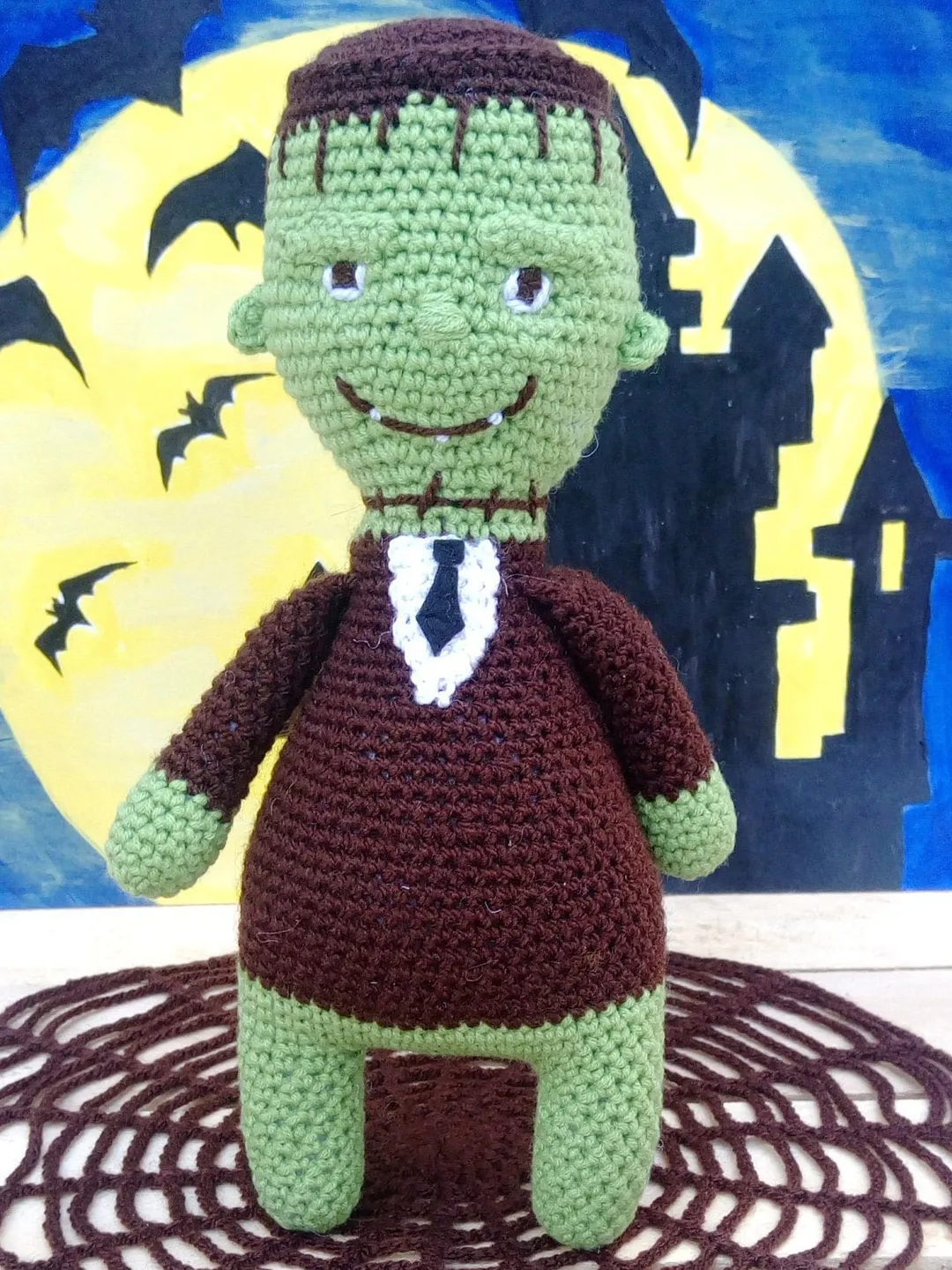 Knitted Frankenstein Halloween gift Halloween Frankenstein stuffed toy Frankenstein toy gift knitted HALLOWEEN gift Knitted handmade toy