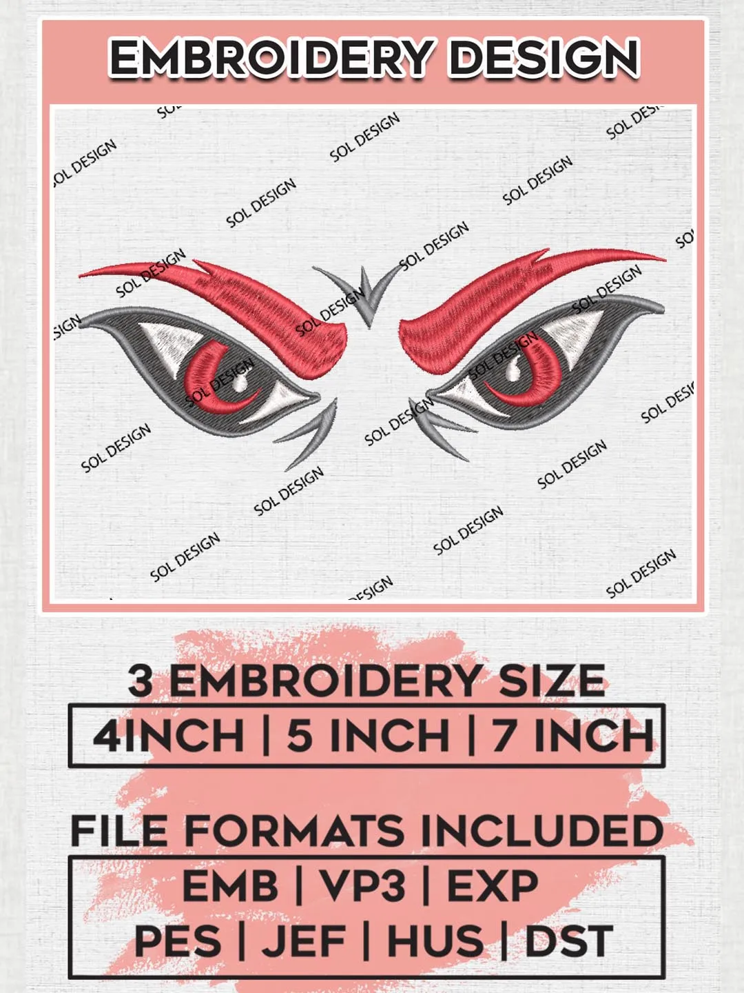 NCAA Cincinnati Bearcats College Team Eyes Logo Embroidery Design Files, NCAA Cincinnati Bearcats Machine Embroidery, NCAA Teams, 3 sizes, NCAA Machine embroidery designs, Digital Download