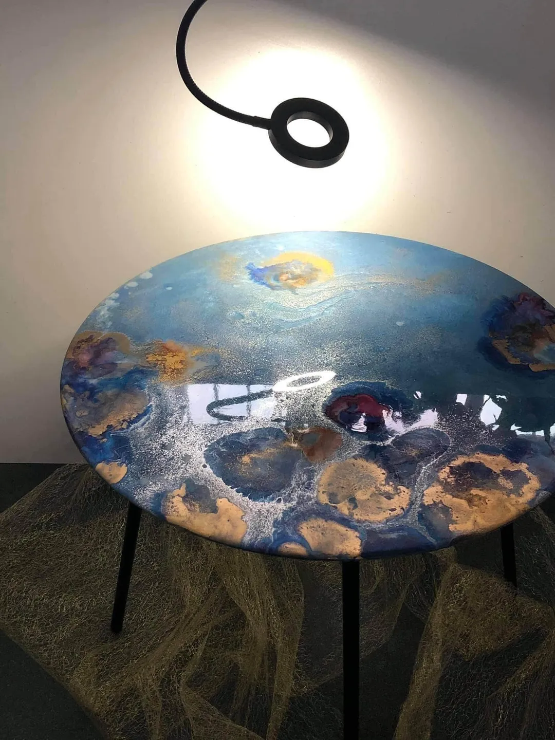Epoxy resin Coffee side table agate geode imitation table top