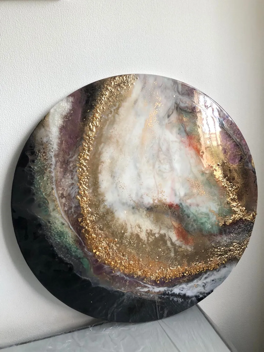 Epoxy resin Circle Picture  Wall decoration moon image