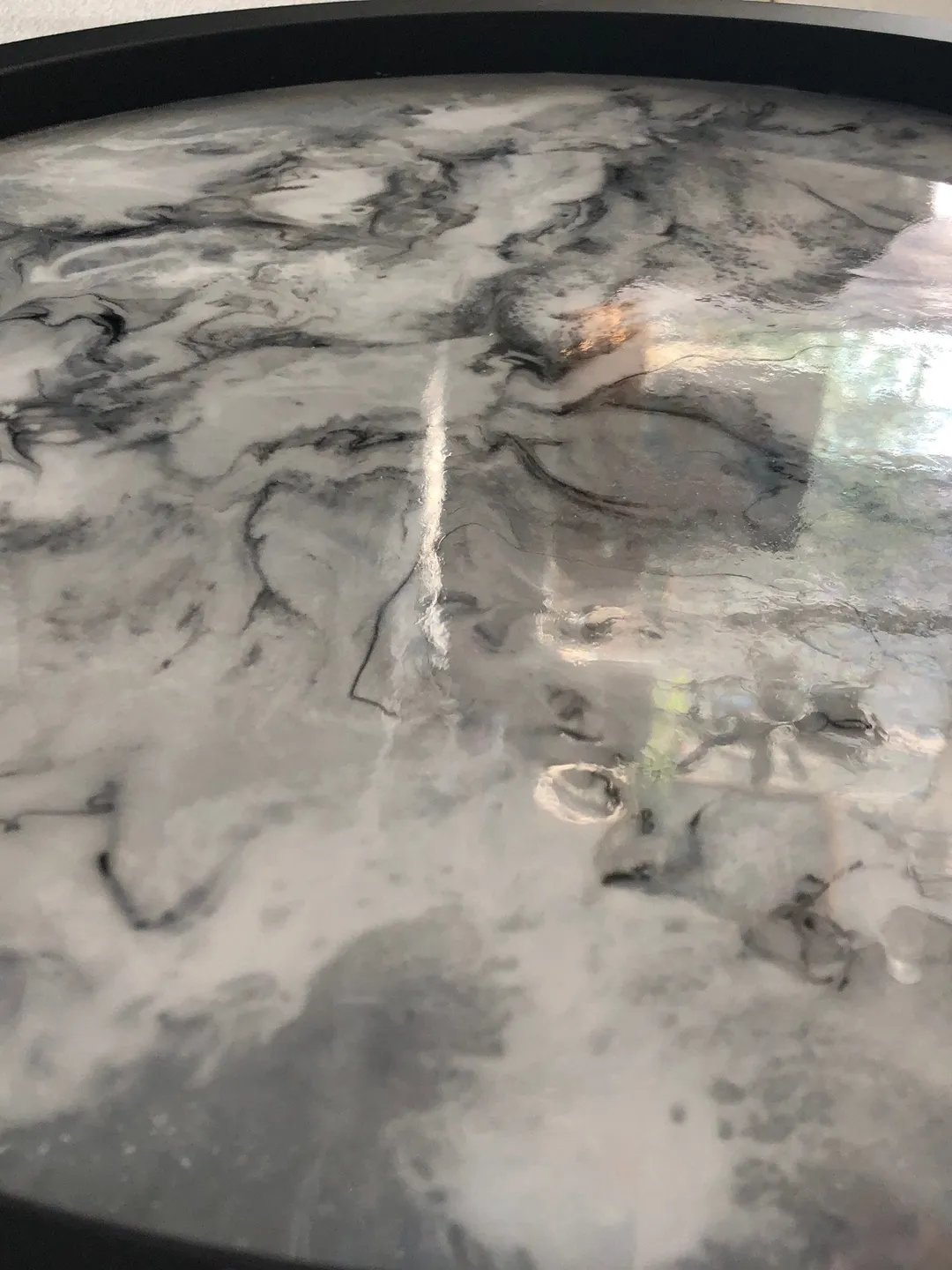 Epoxy resin Side coffee table with imitation white marble top