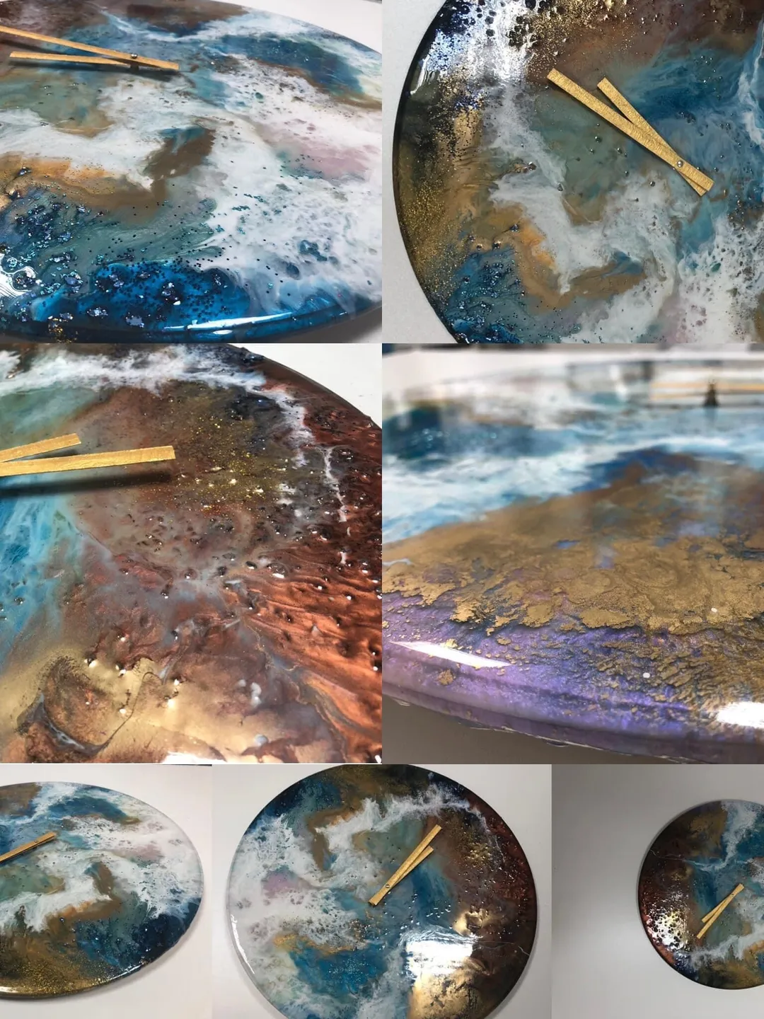 Epoxy resin Unusual Clock  for gift