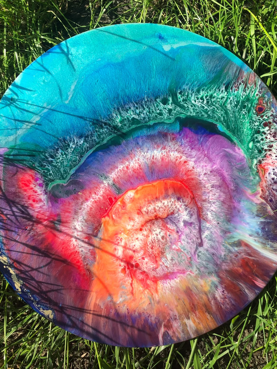 Circle Epoxy Resin Picture Wall Decor Snail