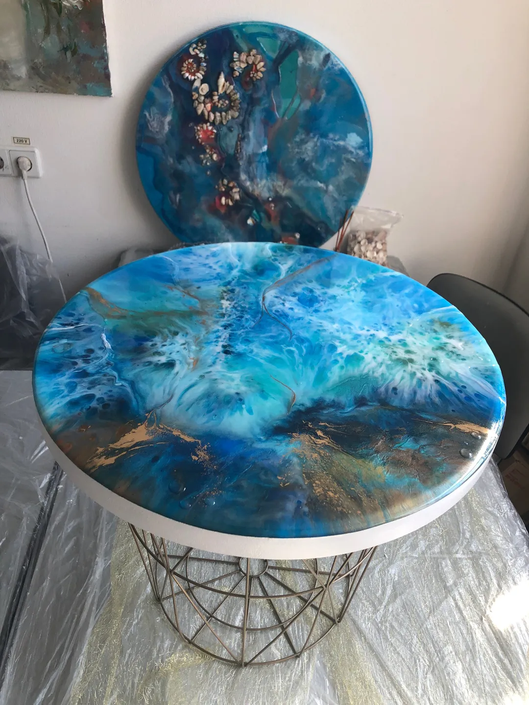 Table top, сoffee table, epoxy resin table, side table, agate imitation , beauty table, geode furniture, epoxy countertop