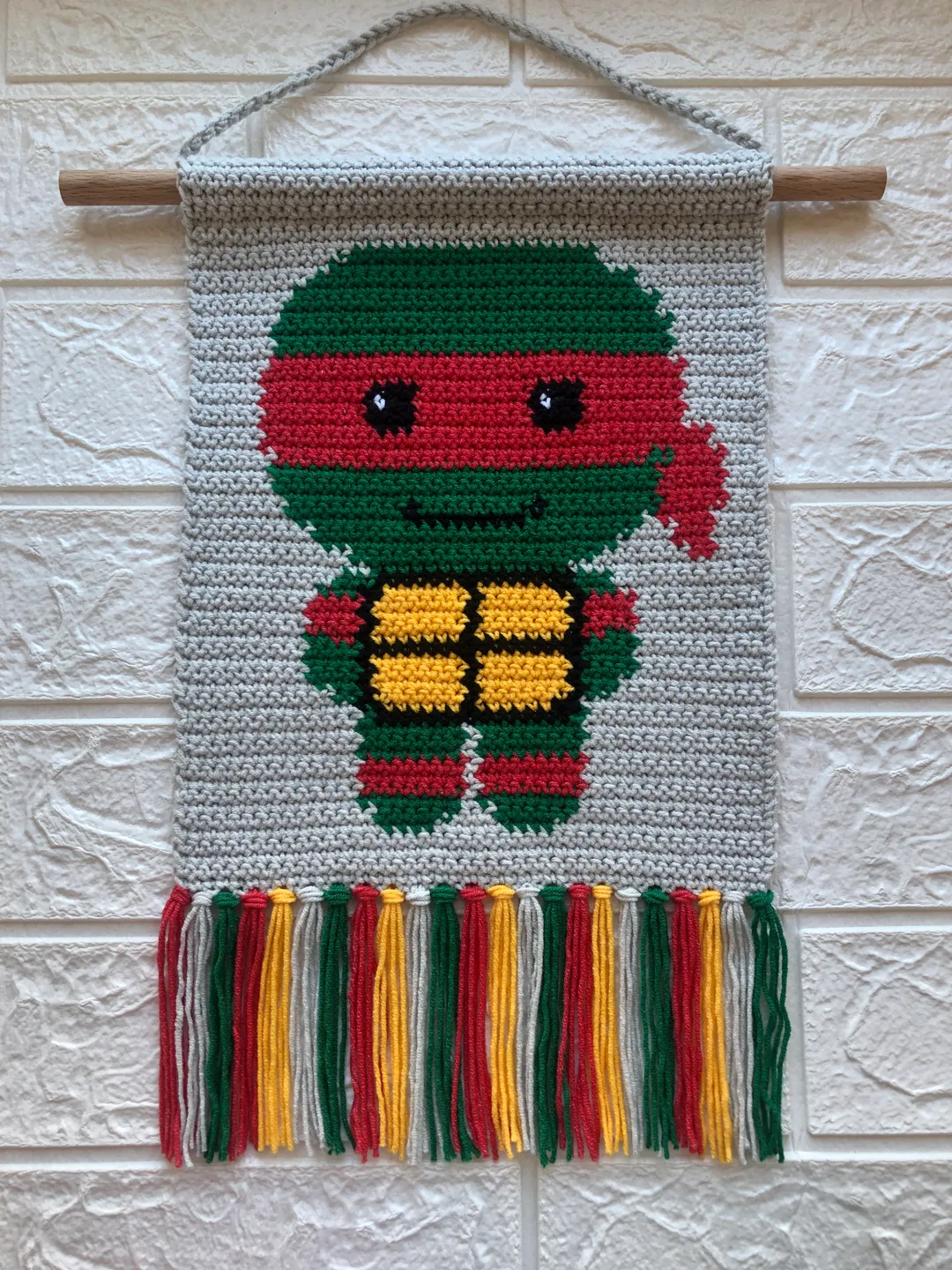 Crochet Ninja Turtle Wall Hanging Decor Pattern PDF