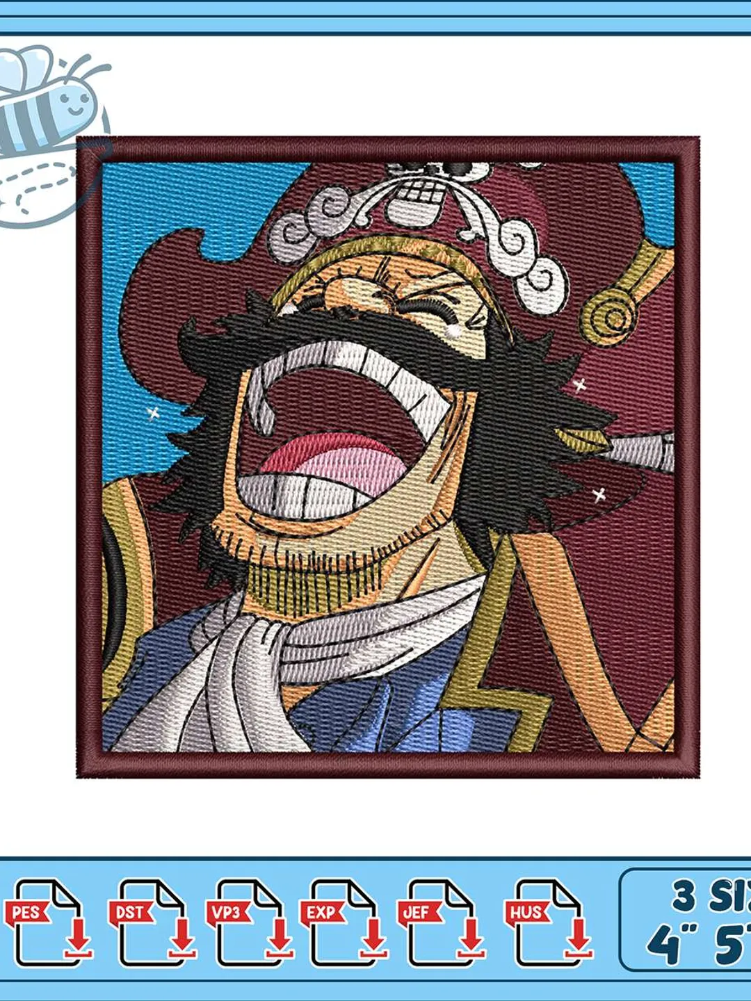 Gol D Roger Embroidery Design, One Piece Pirate King Machine