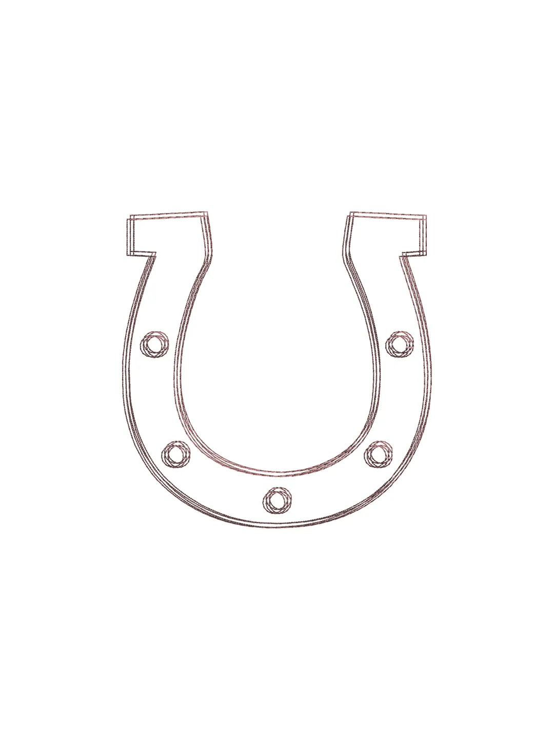 Horseshoe scribble stitch embroidery design,Horseshoe embroidery design,Fun embroidery design,INSTANT DOWNLOAD-1377