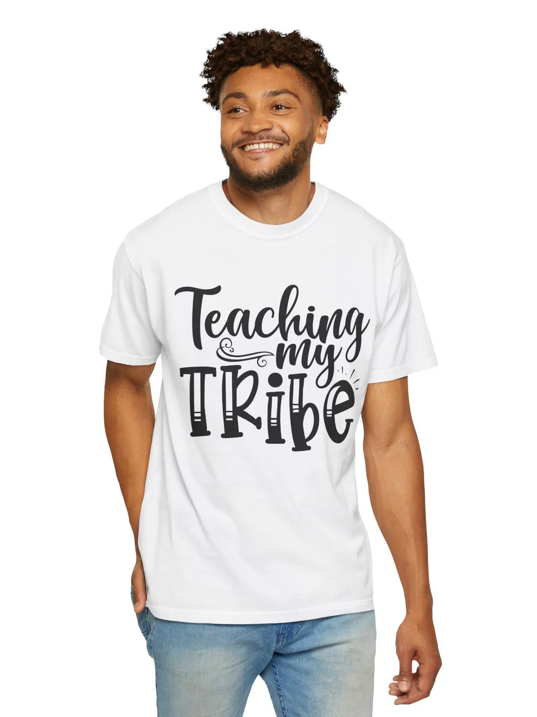 Teaching My Tribe T-Shirt | Teacher Typography Tee | Teachers Day