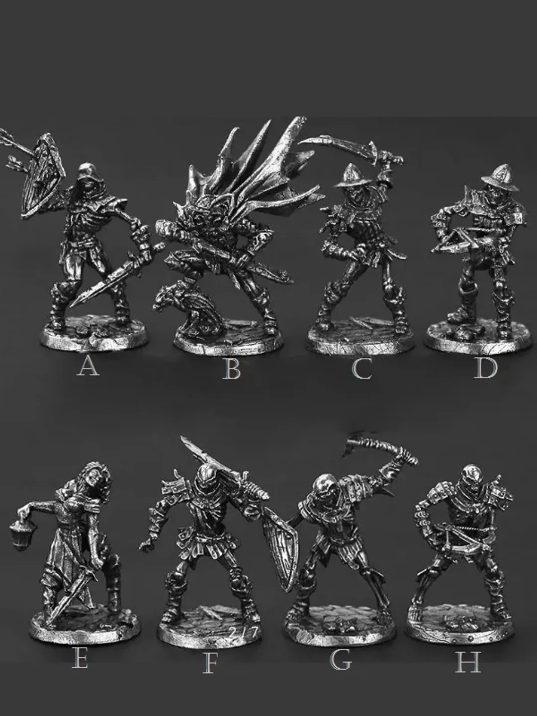 Zombie Warriors, Ghost Skeleton Army, Tabletop wargaming fantasy miniature figures
