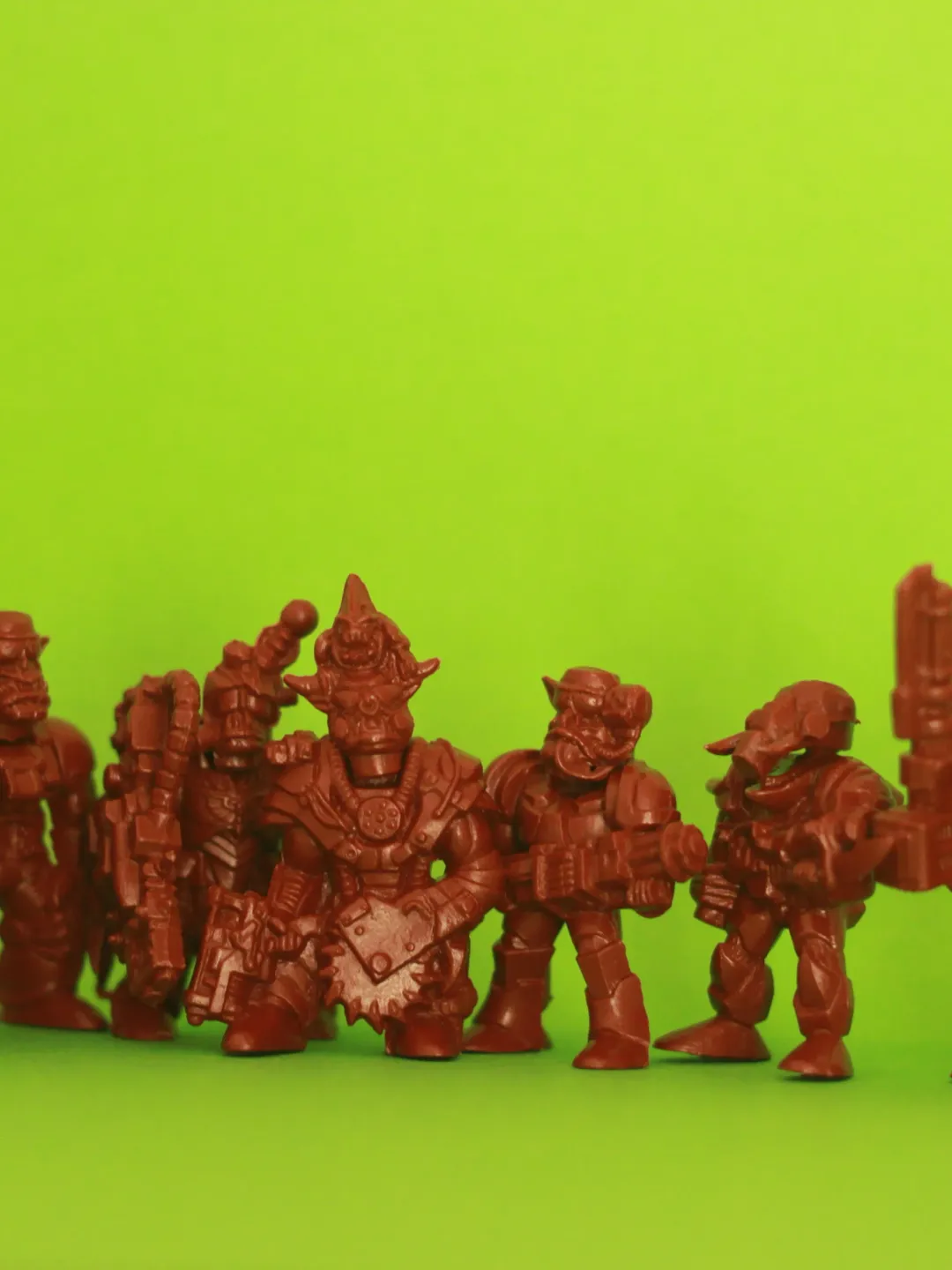 goblins mutants, miniatures 45mm scale, mini figures of fantasy battles, toy soldiers.
