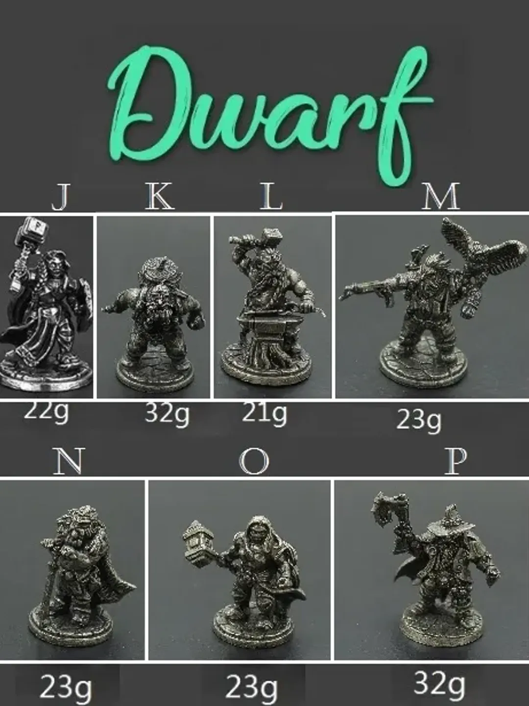 Dwarf Legion, Dwarf warriors, copper miniatures 36mm scale, Tabletop Wargaming miniature figures.