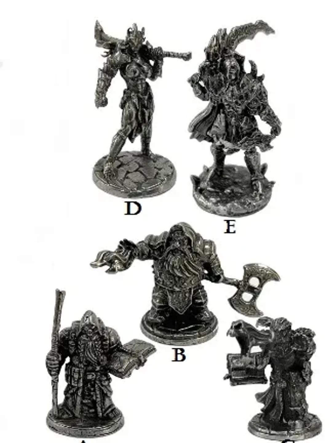 Wraith warriors, copper miniatures 36mm scale, Tabletop Wargaming fantasy miniature figures.