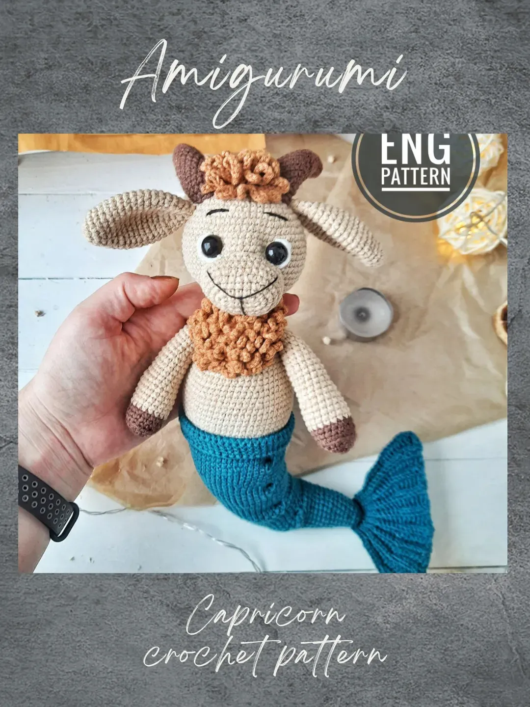 Amigurumi Capricorn crochet pattern. Horoscope toy crochet pattern. Amigurumi goat crochet pattern