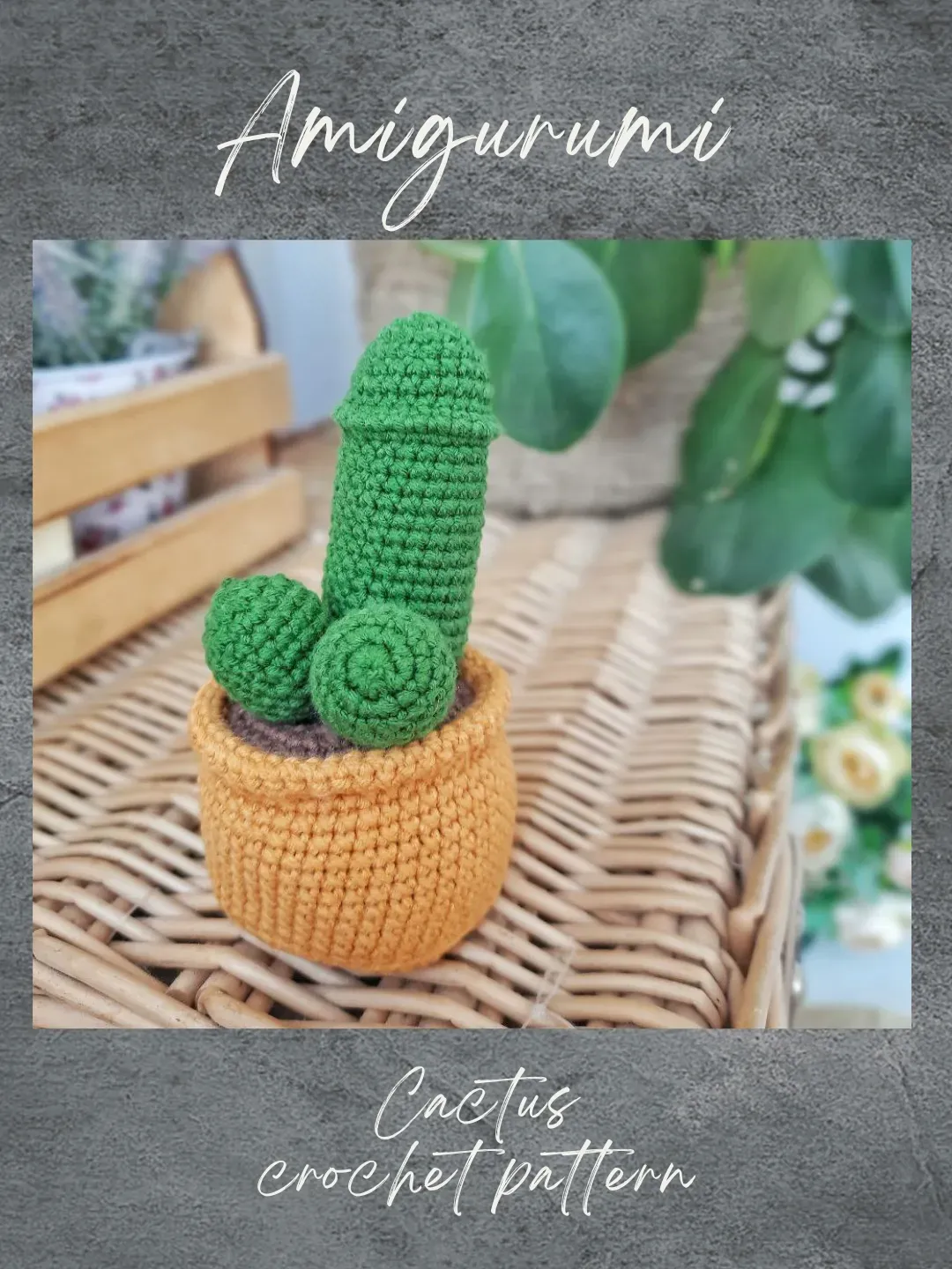 Cactus penis crochet pattern. Amigurumi penis pattern. Adult toy pattern.  Funny crochet penis pattern. Amigurumi cactus