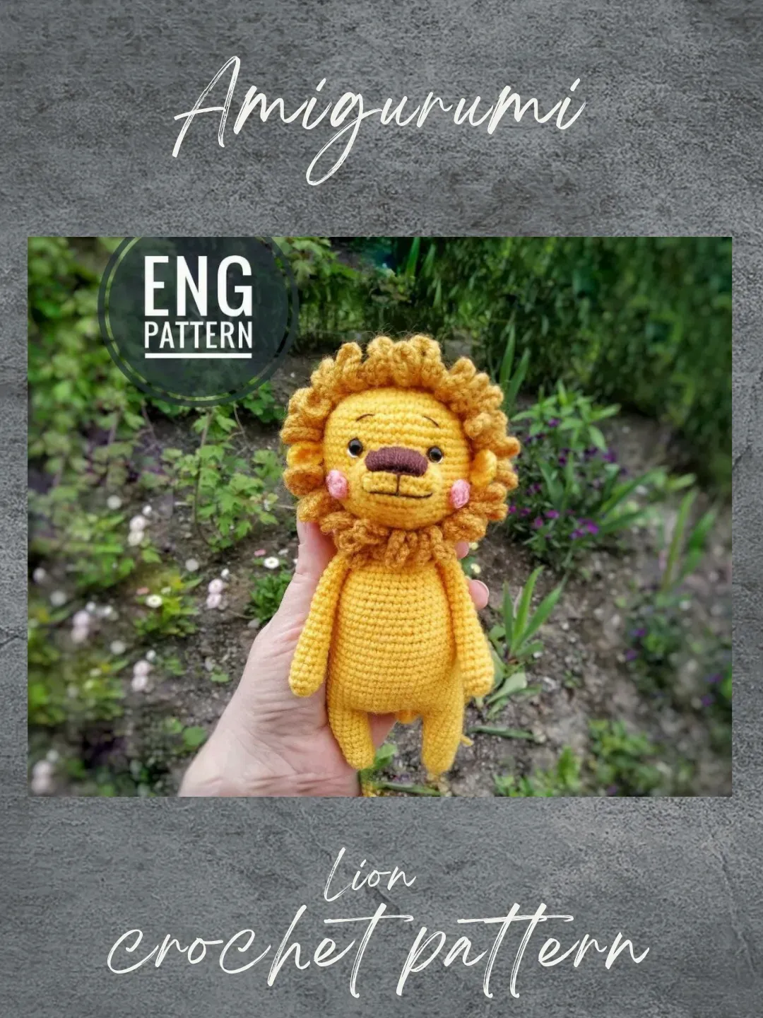 Lion crochet pattern. Amigurumi pattern. Amigurumi lion. Crochet yellow lion in bunny costume pattern. Crochet animal