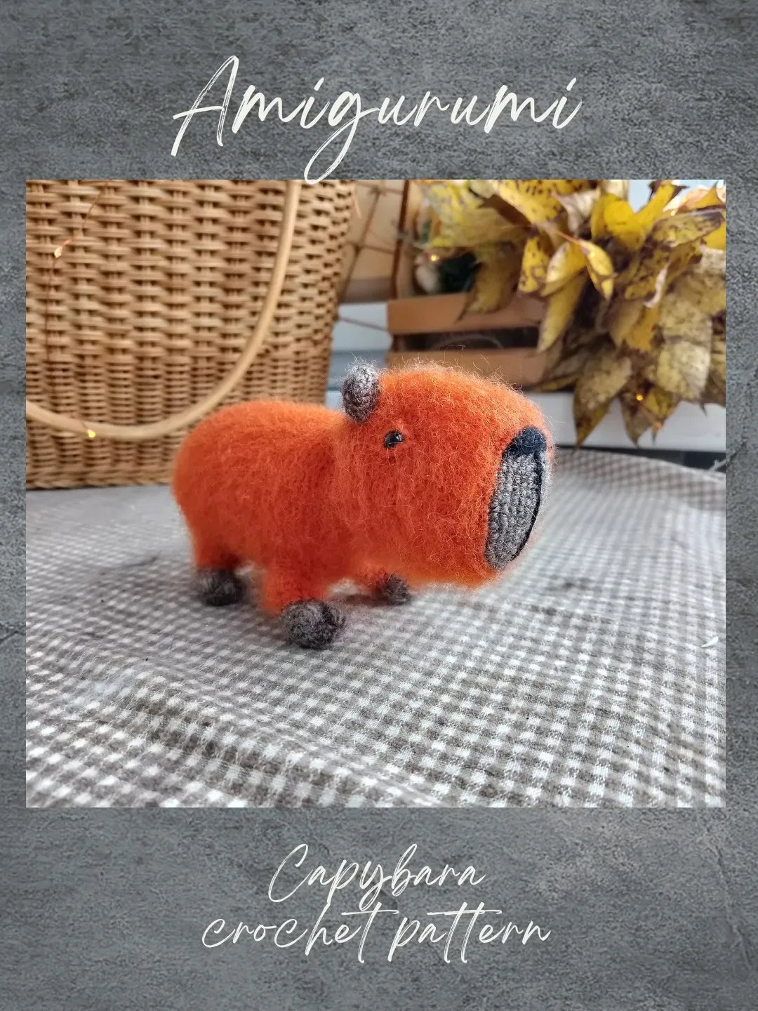 Amigurumi Capybara crochet pattern. Crochet capybara pattern. Stuffed capybara animal pattern. Orange capybara pattern