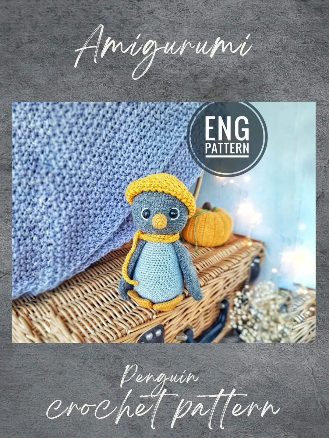 Penguin crochet pattern. Amigurumi penguin with accessories. Amigurumi bird crochet pattern. Christmas crochet pattern