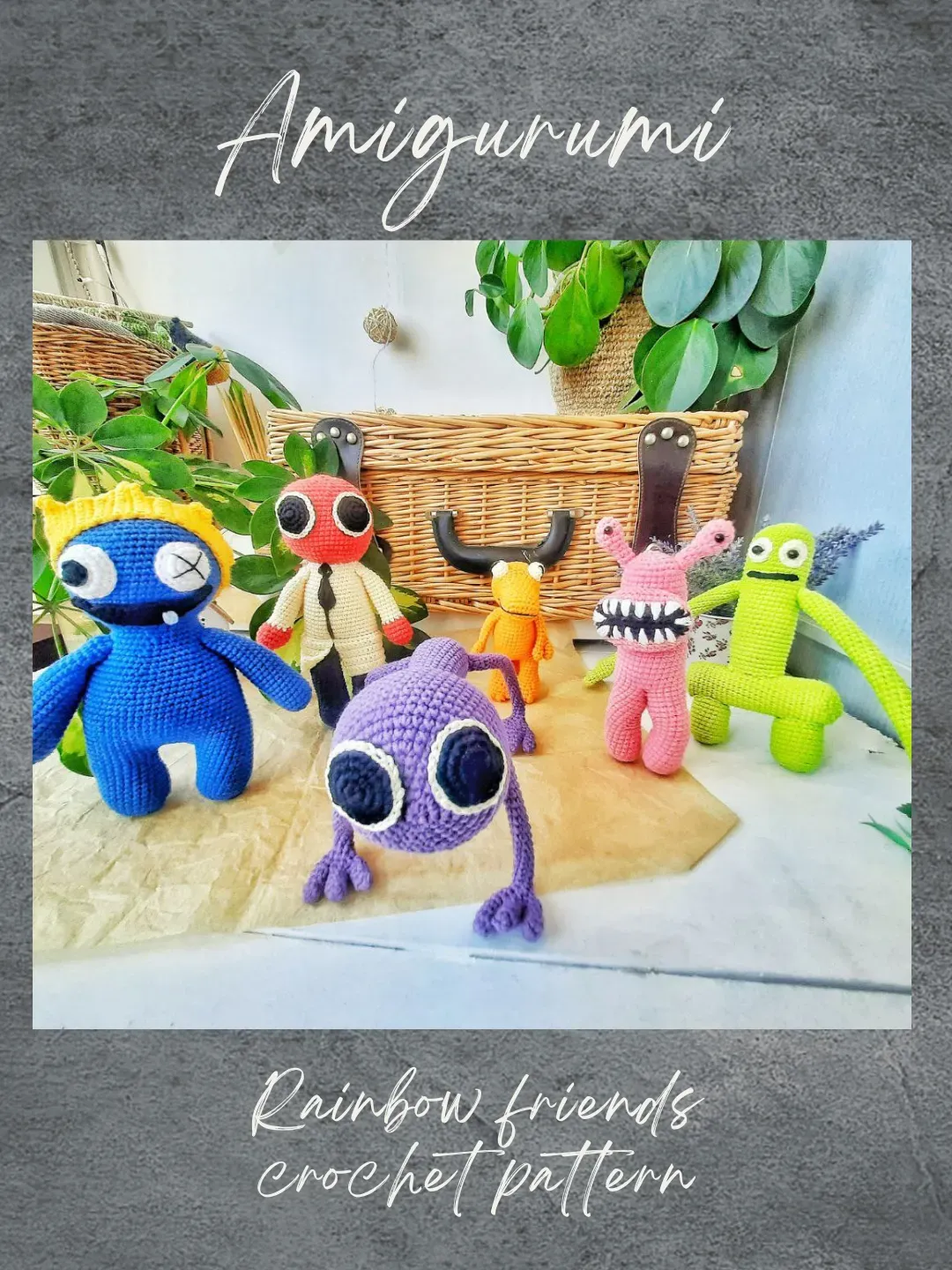 Crochet Rainbow friends pattern. Amigurumi Rainbow Friends tutorial. Amigurumi Roblox horror crochet pattern. Amigurumi