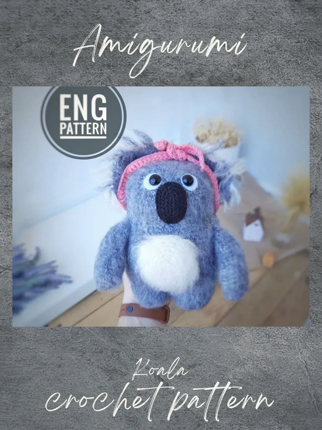 Amigurumi koala crochet pattern. Crochet cute forest fat koala easy tutorial. Amigurumi koala. Fat bear koala crochet pattern