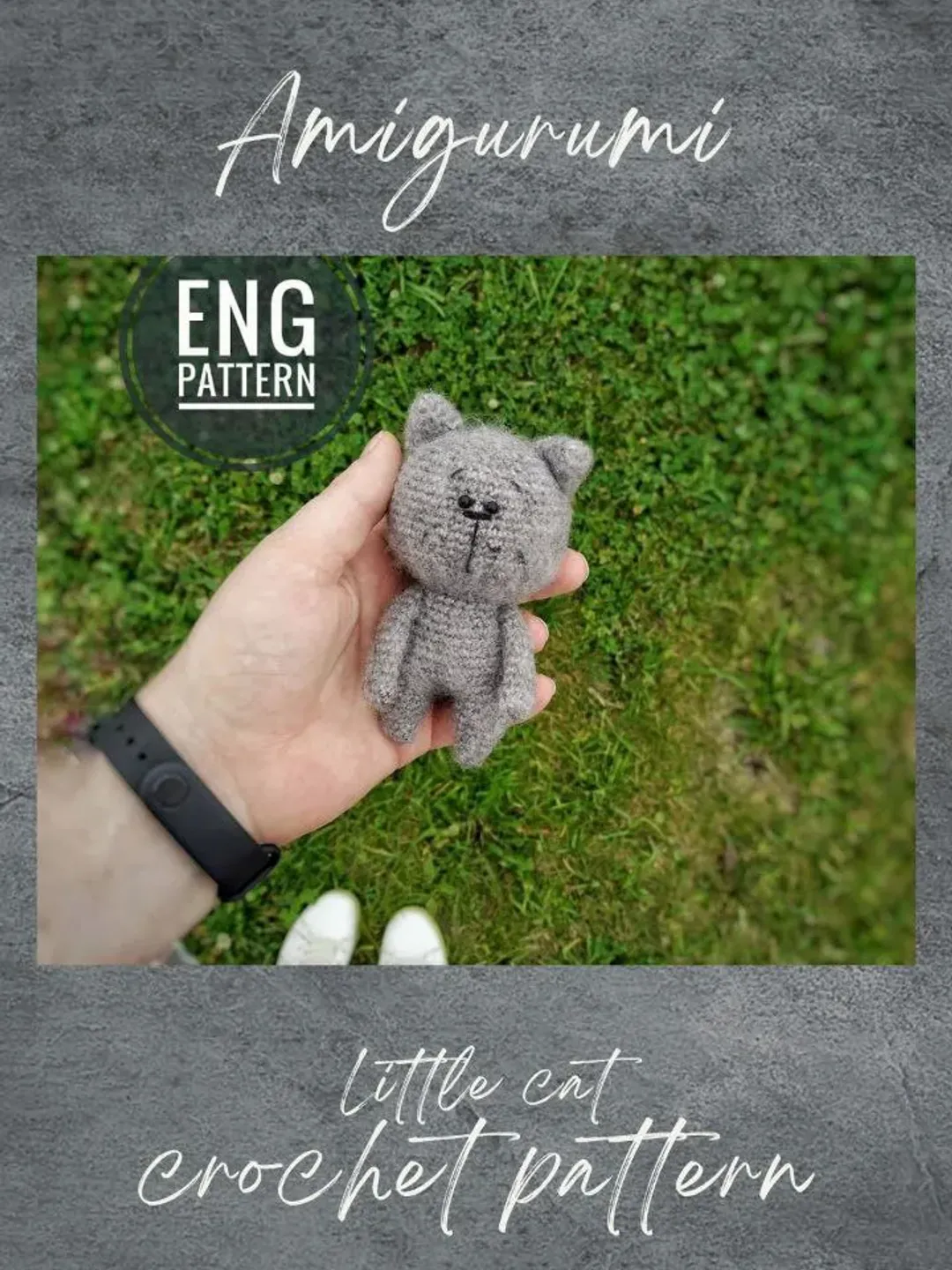 Cat Crochet Pattern. Amigurumi pattern. Miniature cat PDF tutorial. Crochet cat pattern. Mini stuffed kitty pattern